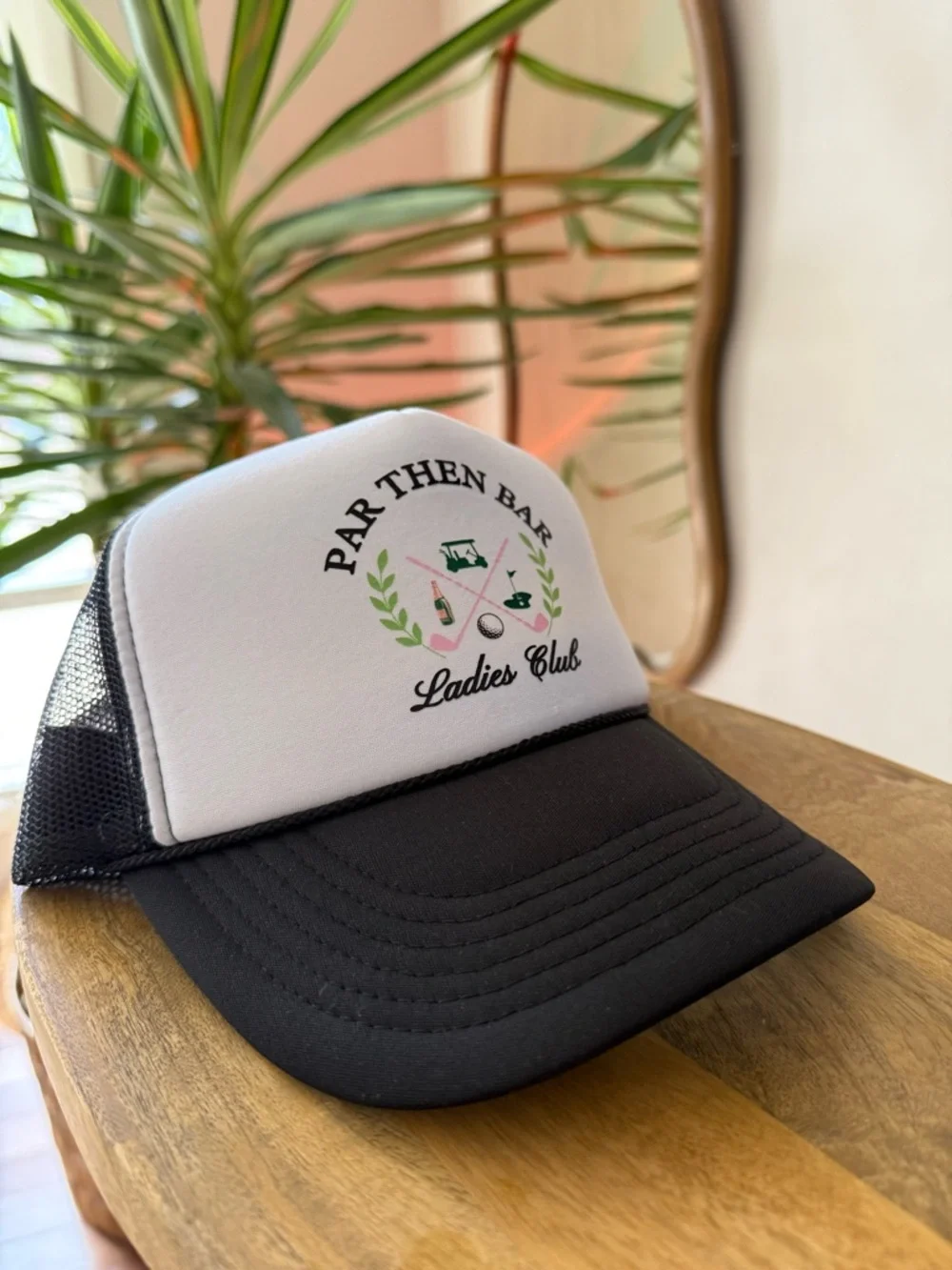 Par Then Bar - Ladies Club Golfer Women's - Mesh Snap Back Trucker Hat - Picture 2 of 7